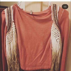 Buckle vest and crop top long sleeve